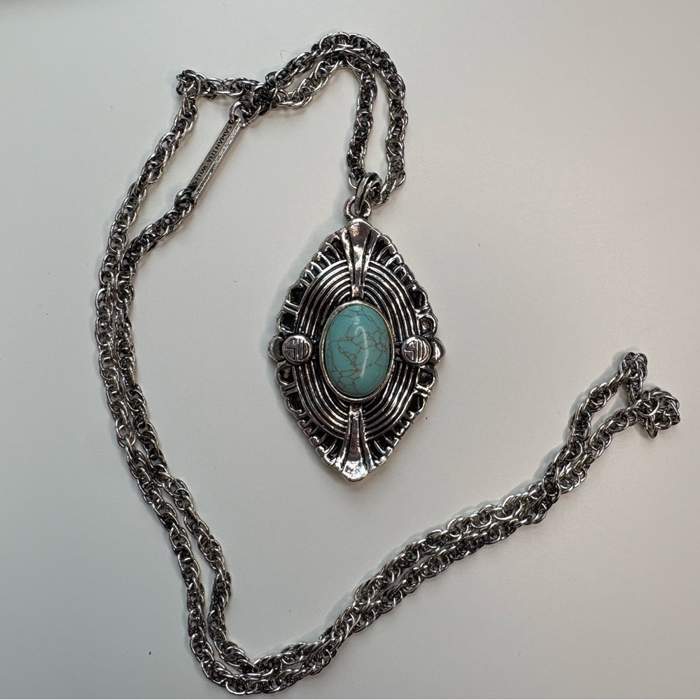 Samantha Wills Turquoise/Silver Pendant Vintage Necklace - Picture 6 of 12